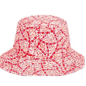 J.CREW Organic Cotton Bucket Hat Seaside Coral Floral Print